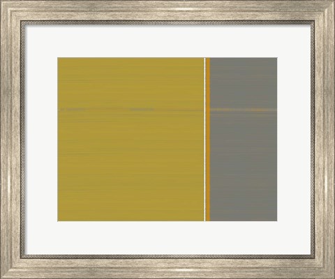 Framed Grey And Green Print