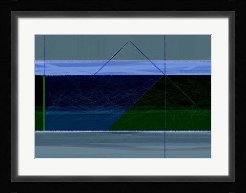 Framed Blue And Green Print