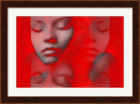 Framed Red Beauty Mirrored Print