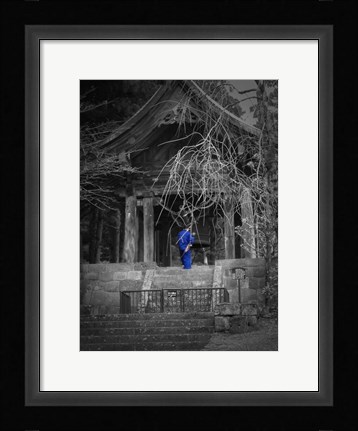 Framed Monk And Bell Print