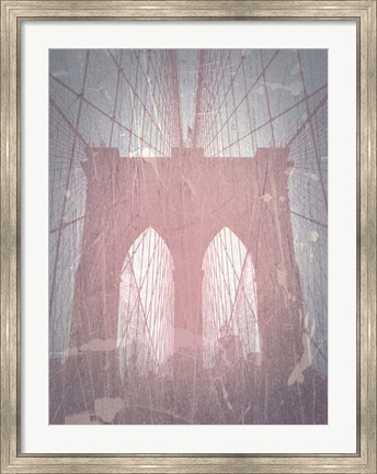 Framed Brooklyn Bridge Red Print