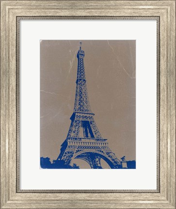 Framed Eiffel Tower Blue Print