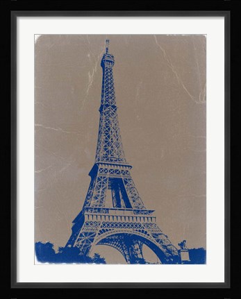 Framed Eiffel Tower Blue Print