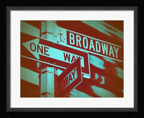 Framed New York Broadway Sign Print