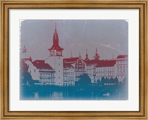 Framed Prague Golden City Print