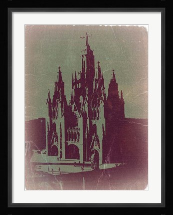 Framed Tibidabo Barcelona Print