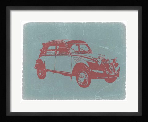 Framed Citroen 2CV Red Print
