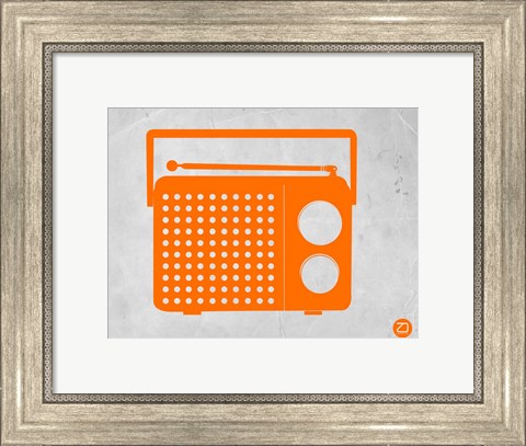 Framed Orange Transistor Radio Print