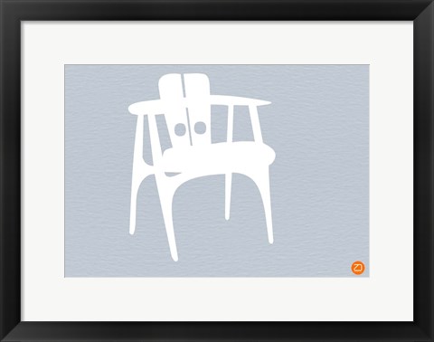 Framed White Wooden Chair Print