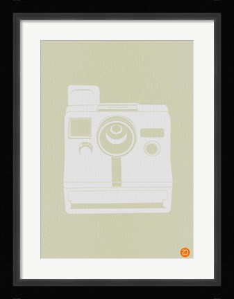 Framed White Polaroid Camera 2 Print