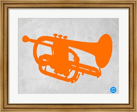 Framed Orange Tuba Print