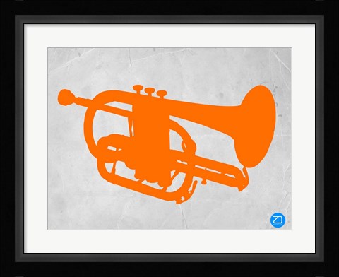 Framed Orange Tuba Print