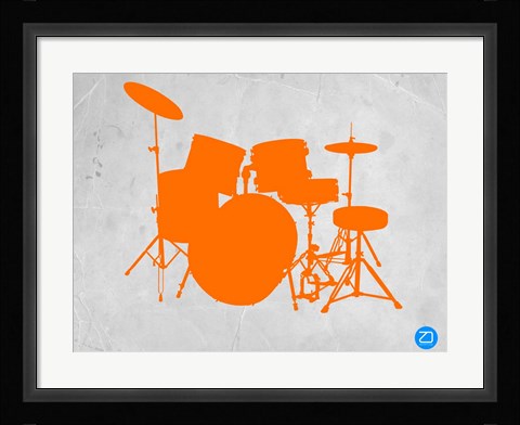 Framed Orange Drum Set Print