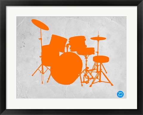 Framed Orange Drum Set Print