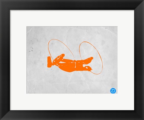 Framed Orange Plane 1 Print
