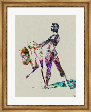 Framed Ballet Watercolor 1A Print