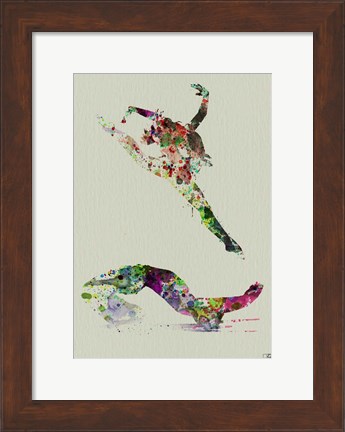 Framed Ballet Watercolor 3A Print