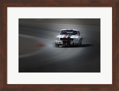 Framed Mustang on the racing Circuit Print