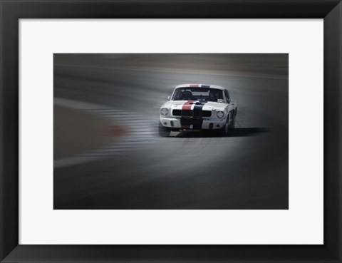Framed Mustang on the racing Circuit Print