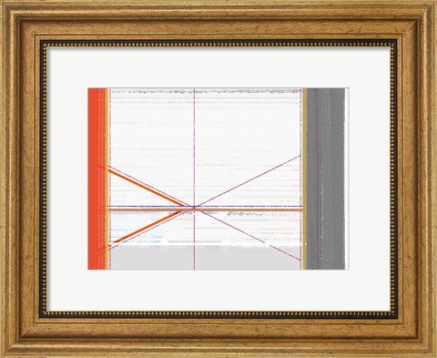 Framed Abstract Orange and White Print