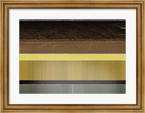 Framed Abstract Yellow and Brown Parallels Print