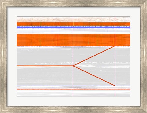 Framed Abstract Orange and Grey Print