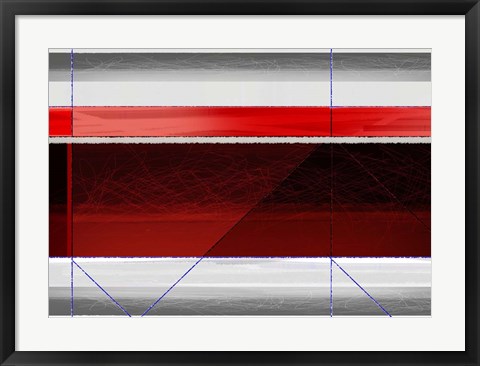 Framed Abstract Red and Brown Print