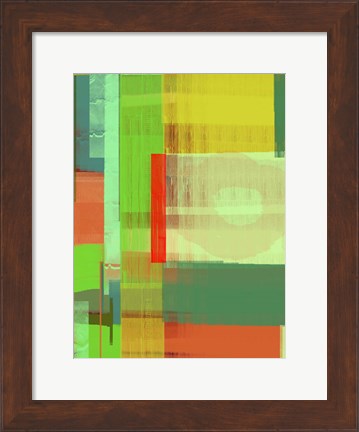 Framed Green and Brown Abstract 3 Print
