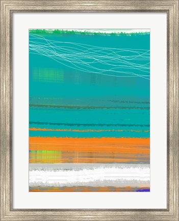 Framed Abstract Orange Stripe2 Print