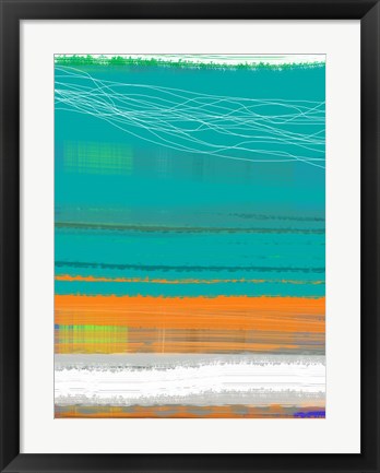 Framed Abstract Orange Stripe2 Print