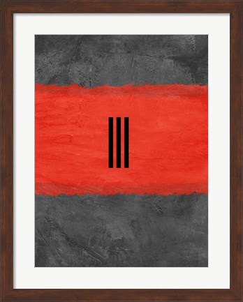 Framed Grey and Red Abstract 1 Print