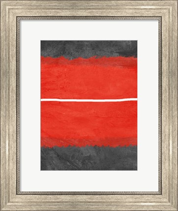 Framed Grey and Red Abstract 2 Print