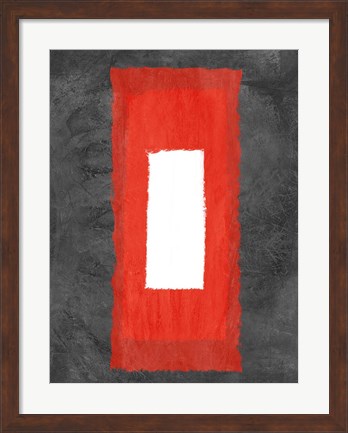 Framed Grey and Red Abstract 4 Print