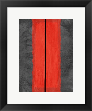 Framed Grey and Red Abstract 5 Print
