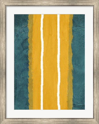 Framed Green and Yellow Abstract Theme 2 Print