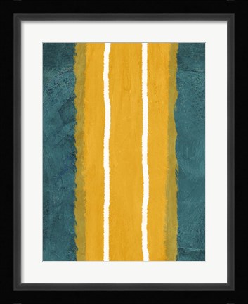 Framed Green and Yellow Abstract Theme 2 Print