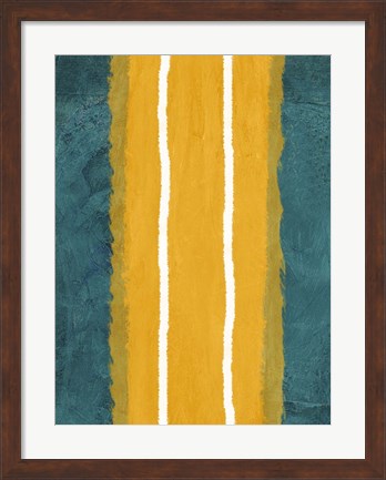 Framed Green and Yellow Abstract Theme 2 Print