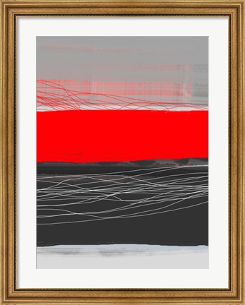 Framed Abstract Stripe Theme Red Print
