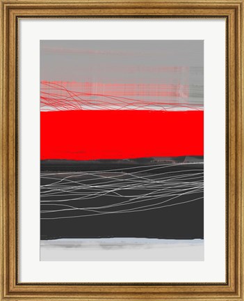 Framed Abstract Stripe Theme Red Print