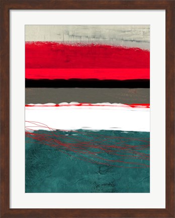 Framed Abstract Stripe Theme Grey and White Print