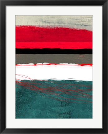 Framed Abstract Stripe Theme Grey and White Print