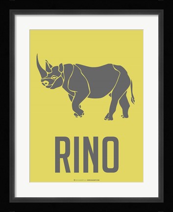 Framed Rhino Grey Print