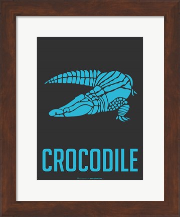 Framed Crocodile Blue Print