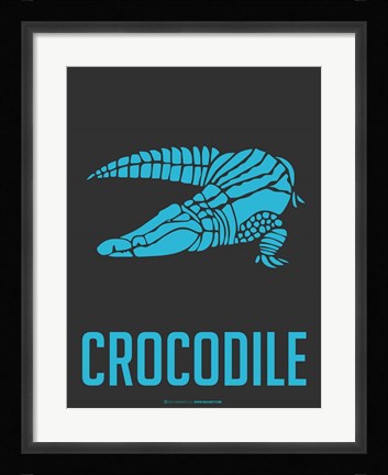 Framed Crocodile Blue Print