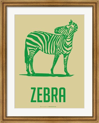 Framed Zebra Green 2 Print