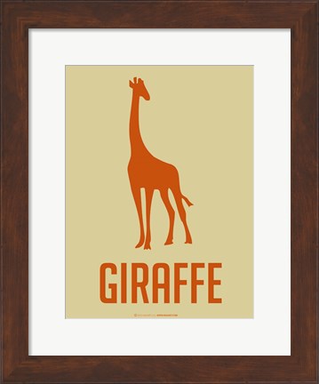 Framed Giraffe Orange Print