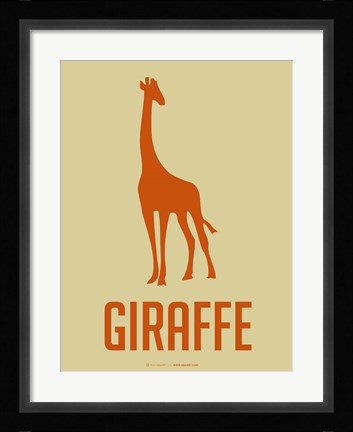 Framed Giraffe Orange Print