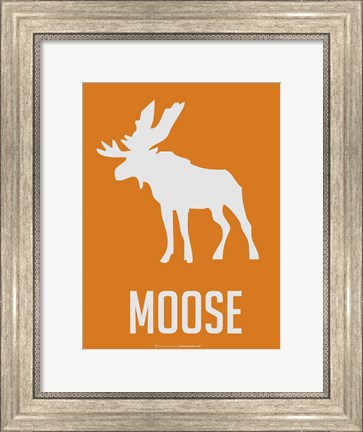 Framed Moose White Print