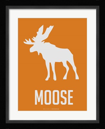 Framed Moose White Print