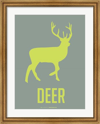 Framed Deer Green Print